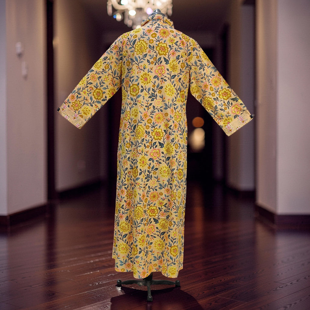 2XL-3XL Singapore With Sheila Printed Cotton Dress 57" Long Jalabiya 25708-1352 JP