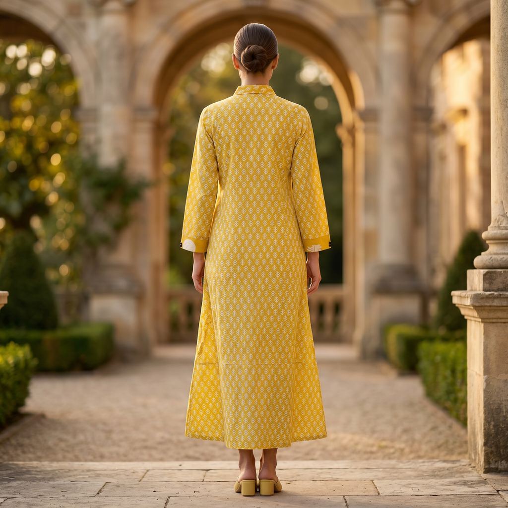 Singapore With Sheila Printed Cotton Dress Long Jalabiya 25709-1352 JP