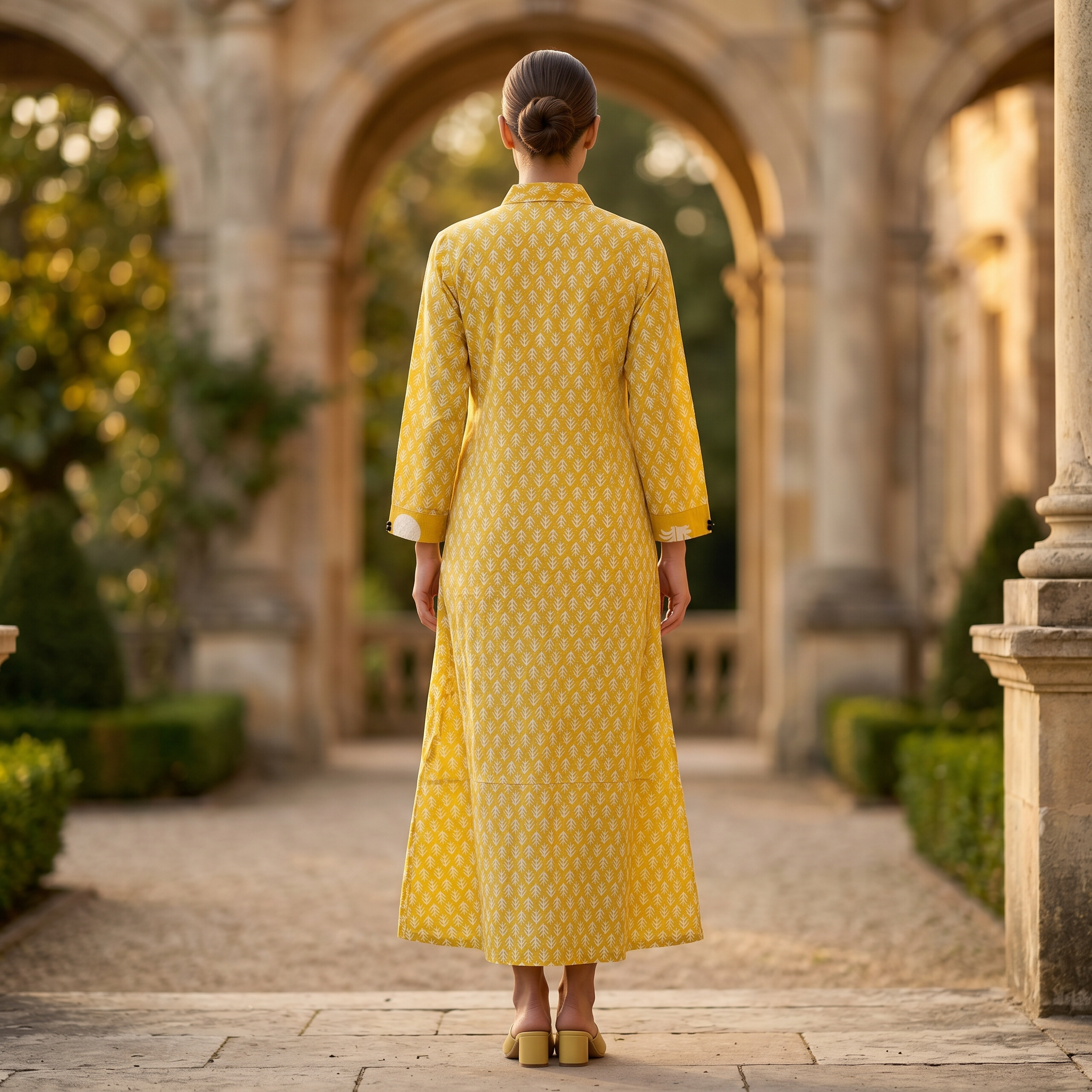Singapore With Sheila Printed Cotton Dress Long Jalabiya 25709-1352 JP