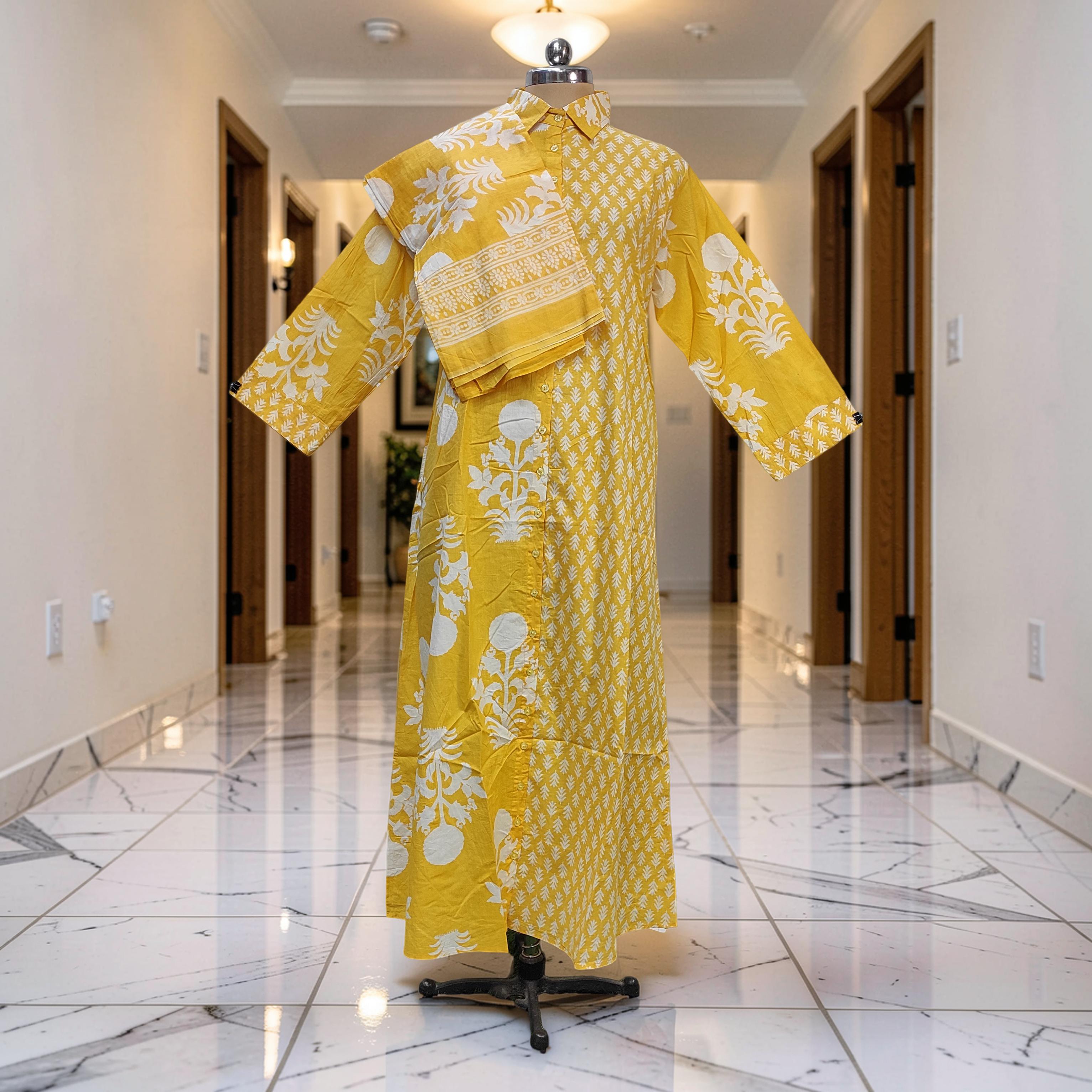L-XL Singapore With Sheila Cotton Dress Jalabiya 57" Long 25715-1355 JP