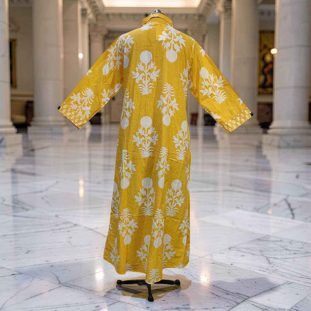 2XL-3XL Singapore With Sheila Printed Cotton Dress 57" Long Jalabiya 25716-1357 JP