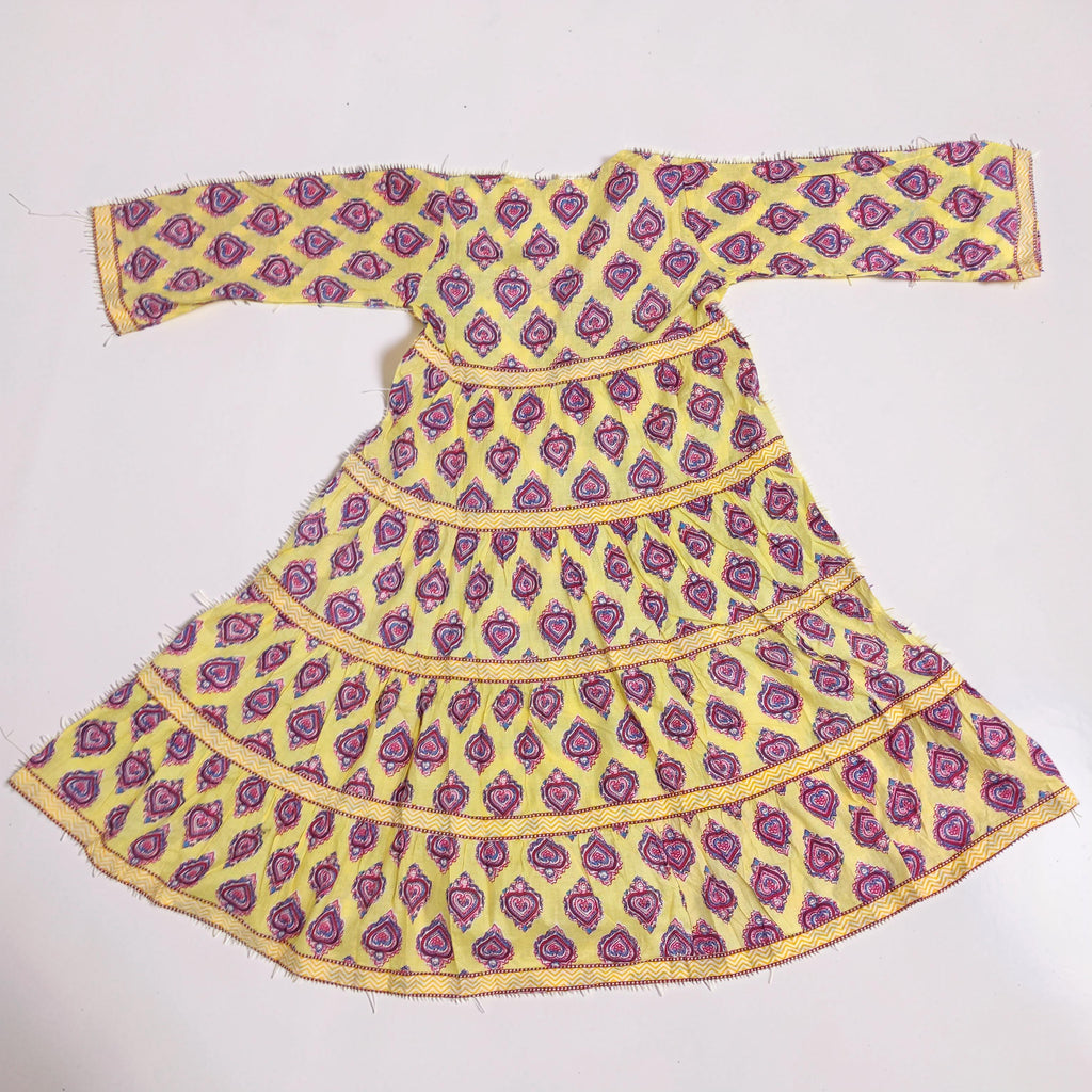 4-5 Year Huda Printed Cotton Girls Dress 34" Long Jalabiya 25717-1356 JP
