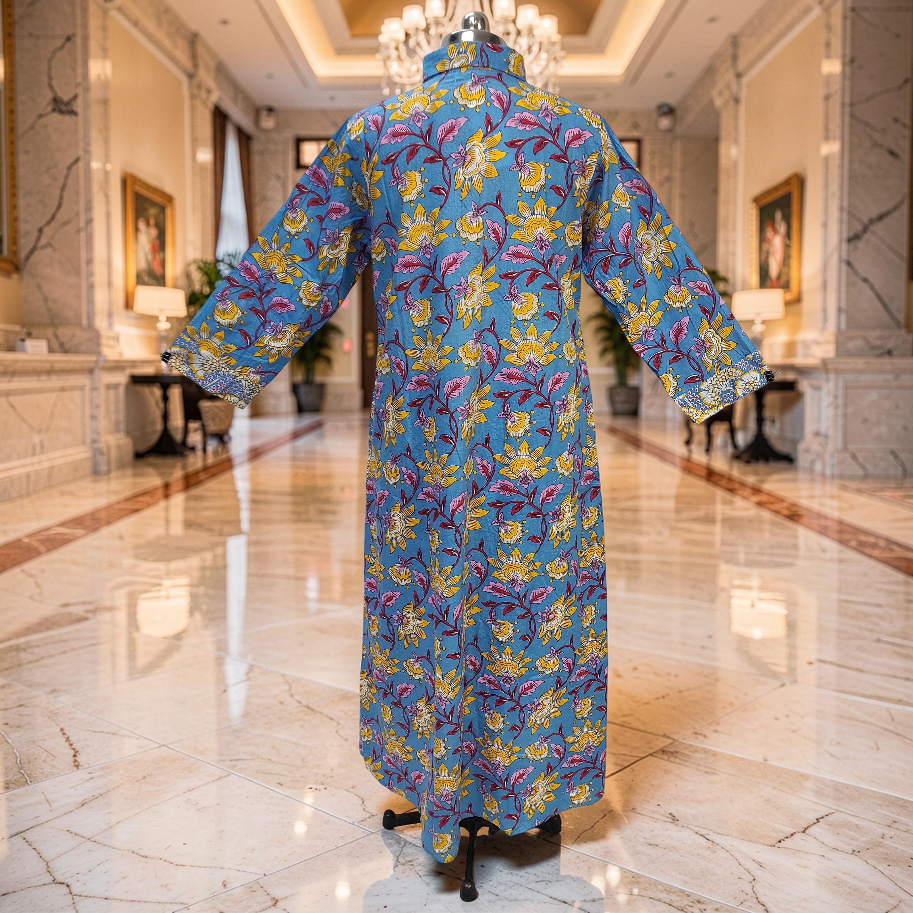 2XL-3XL Singapore Printed Cotton Dress 57" Long Jalabiya 25766-1348 JP