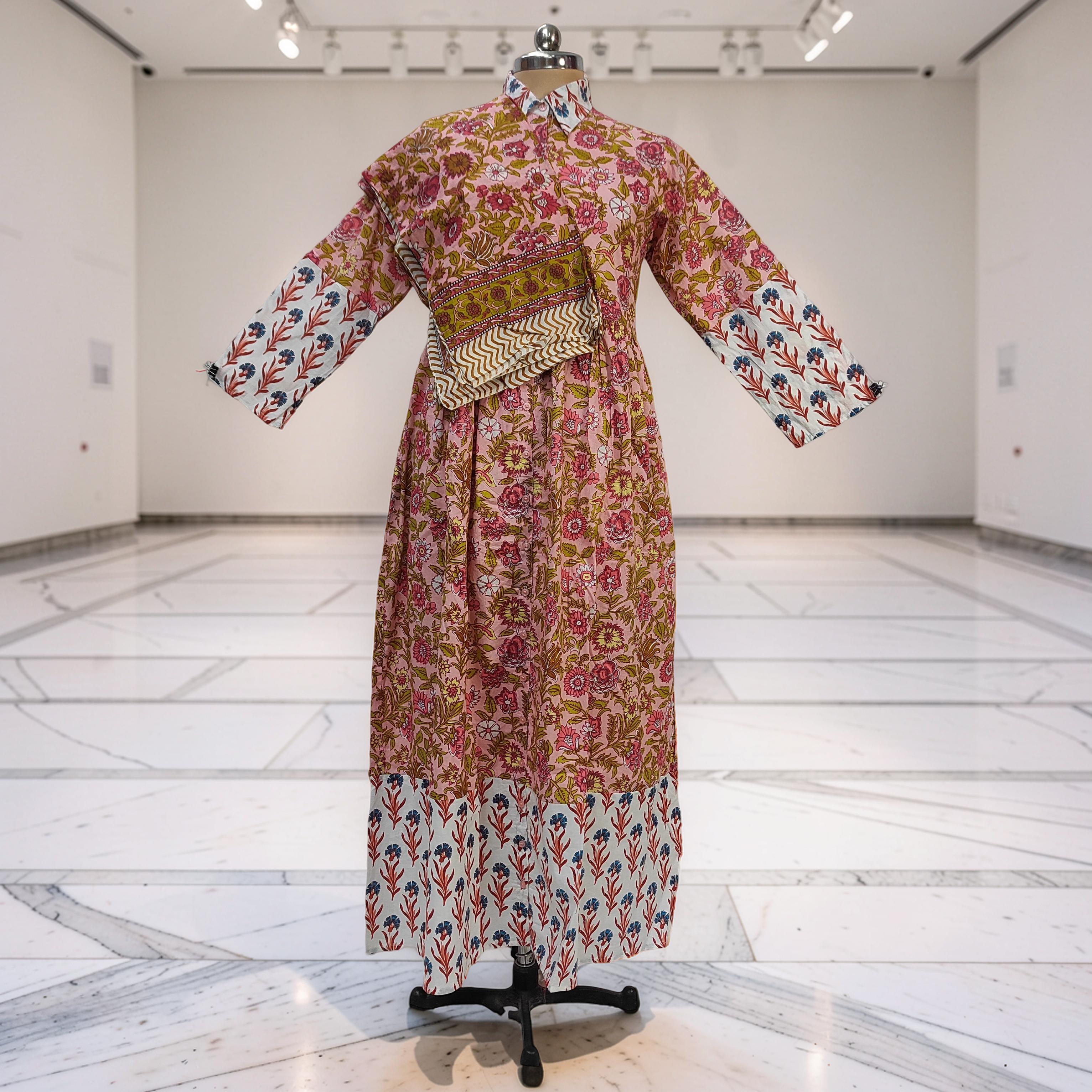 XS-S Ana With Sheila Printed Cotton Dress 54" Long Jalabiya 25767-1364 JP