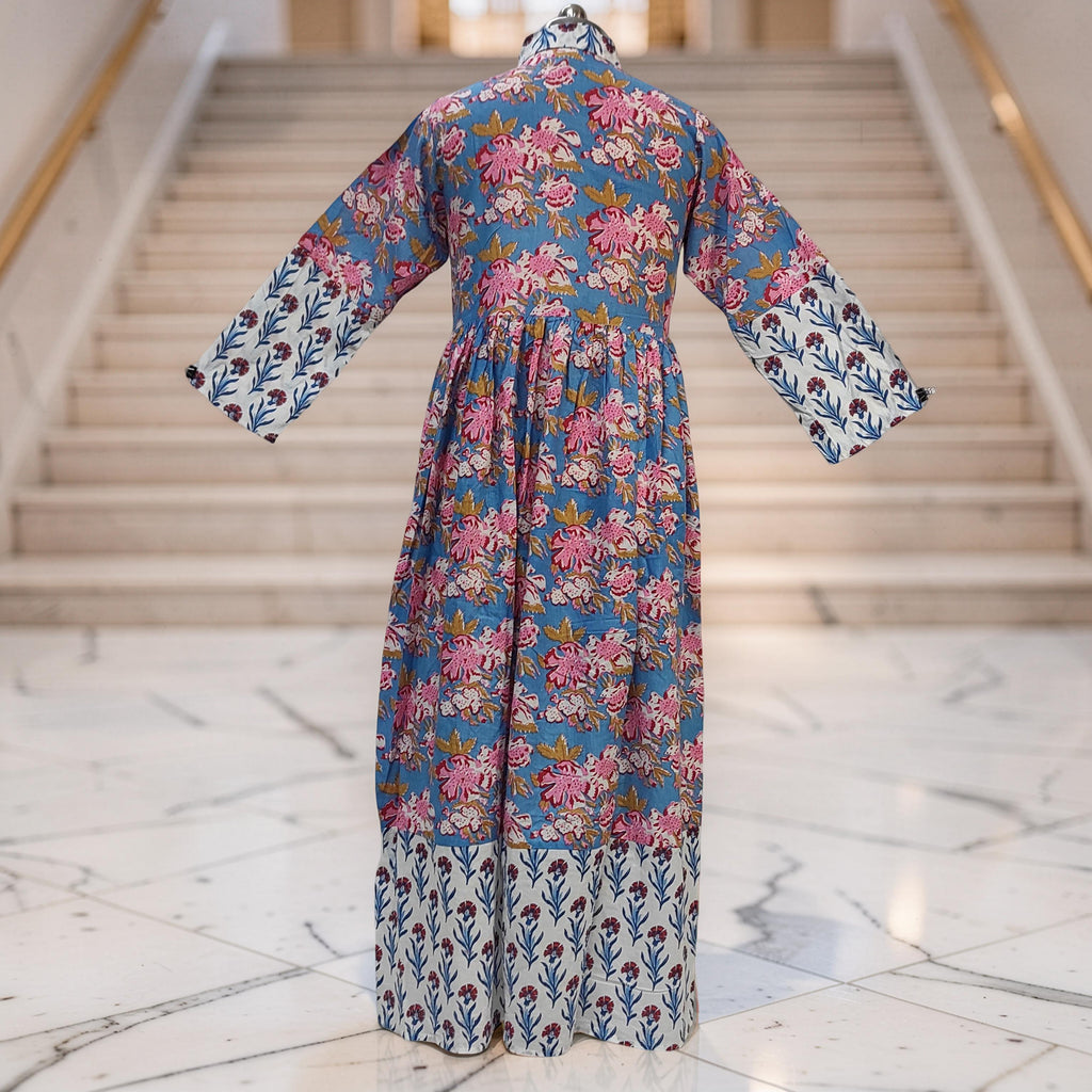 S-M Ana Printed Cotton Dress 57" Long Jalabiya 25774-1365 JP