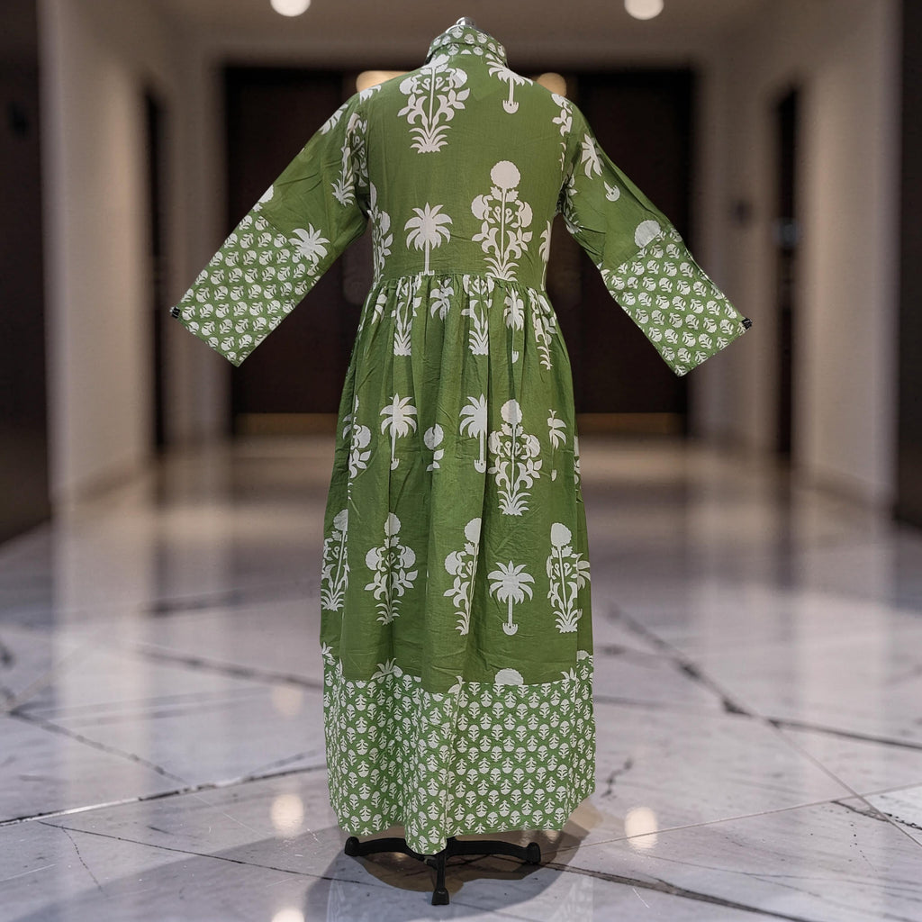 S-M Ana With Sheila Printed Cotton Dress 57" Long Jalabiya 25782-1367 JP