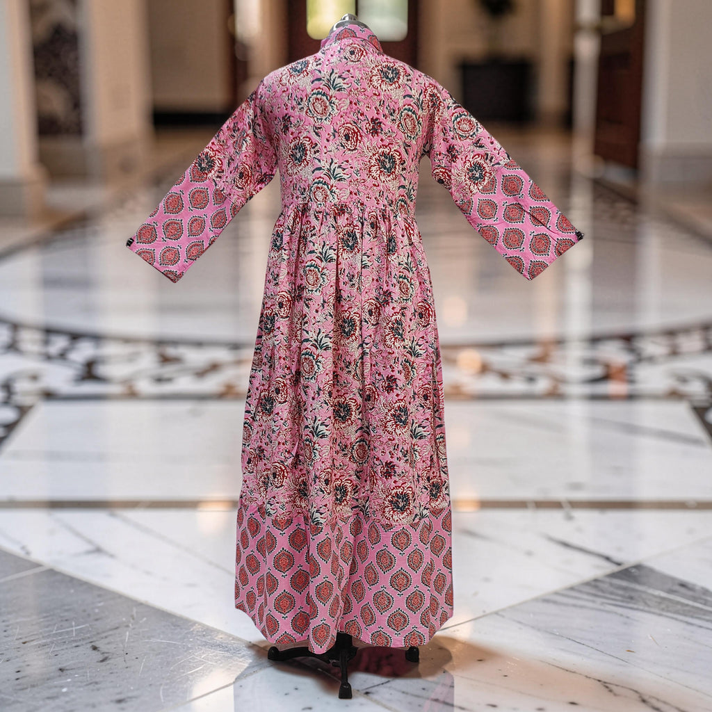XS-S Ana With Sheila Printed Cotton Dress 54" Long Jalabiya 25786-1368 JP