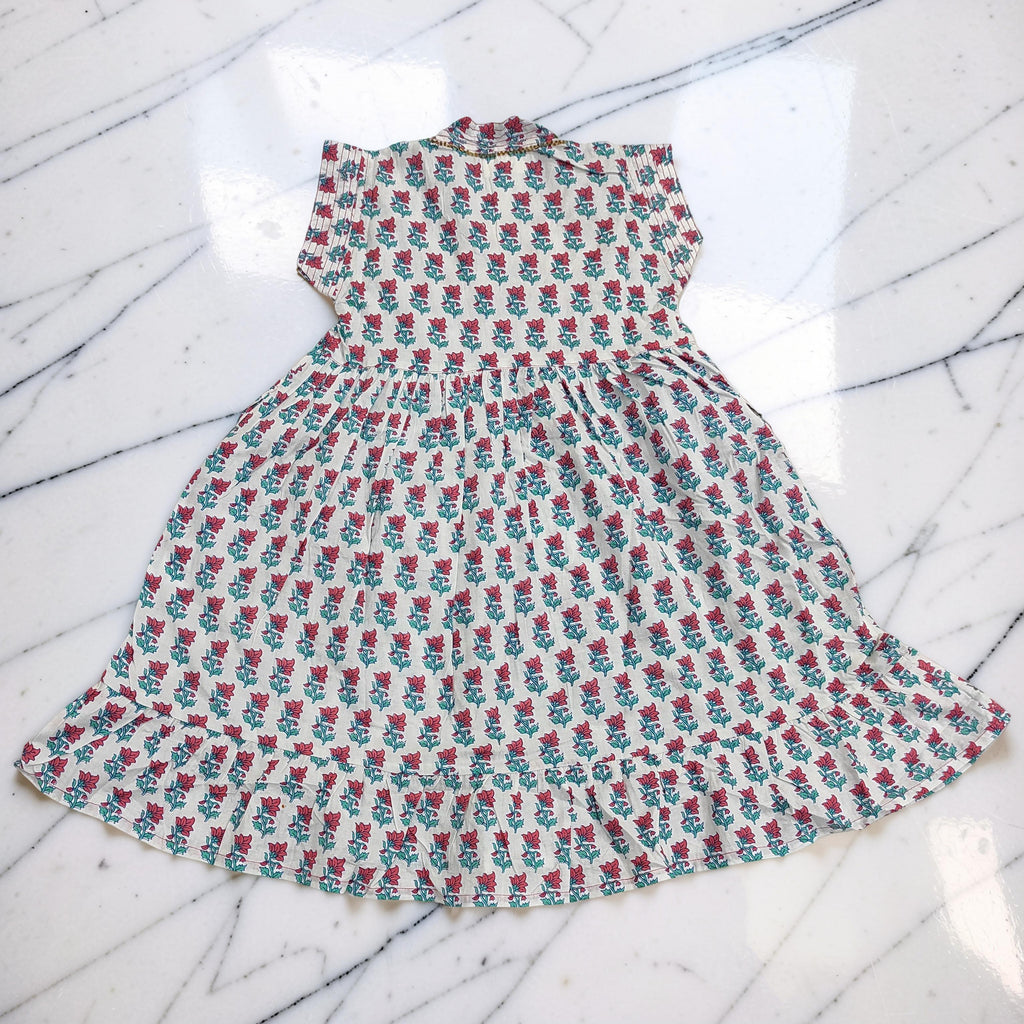 2-3 Year Amani Printed Cotton Girls Dress 30'' Short Sleeves Jalabiya 25791-1399 JP