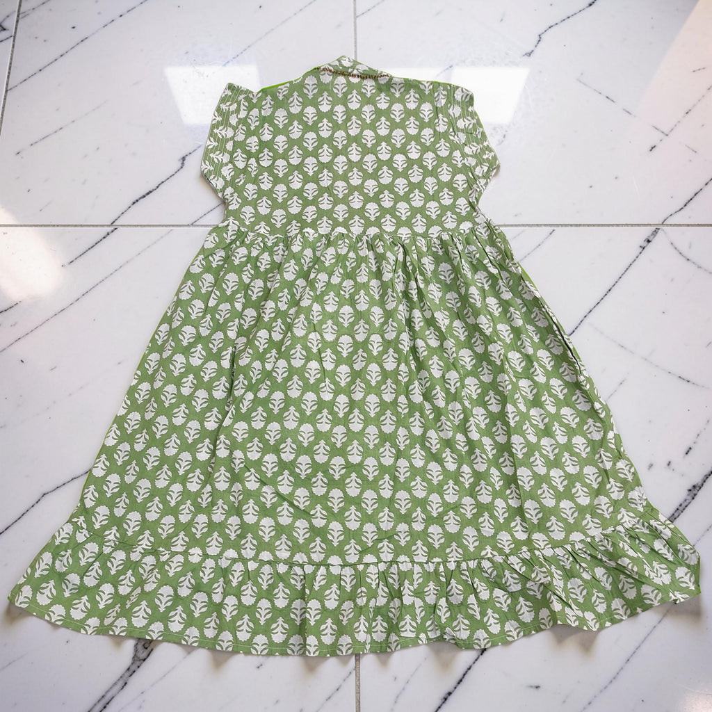 4-5 Year Amani Printed Cotton Girls Dress 34" Short Sleeves Jalabiya 25797-1399 JP