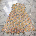 6-7 Year Amani Printed Cotton Girls Dress 38" Short Sleeves Jalabiya 25802-1399 JP