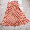 6-7 Year Amani Printed Cotton Girls Dress 38" Short Sleeves Jalabiya 25808-1399 JP
