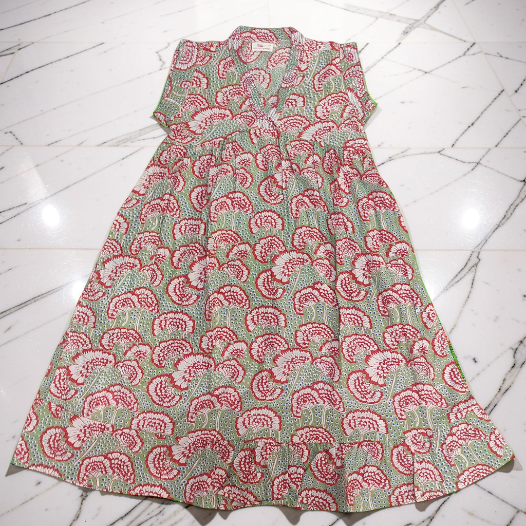 6-7 Year Amani Printed Cotton Girls Dress 38" Short Sleeves Jalabiya 25811-1399 JP