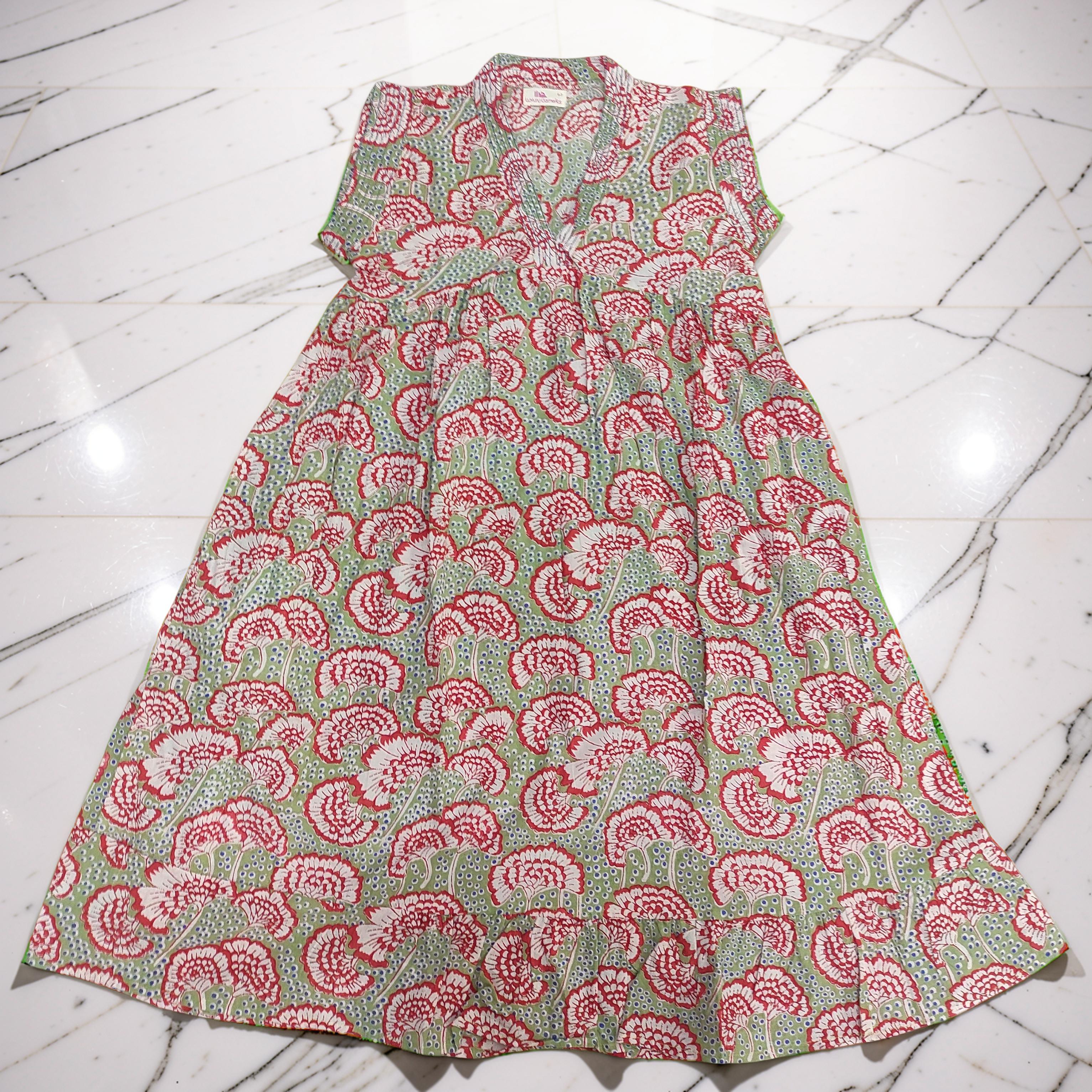 6-7 Year Amani Printed Cotton Girls Dress 38" Short Sleeves Jalabiya 25811-1399 JP