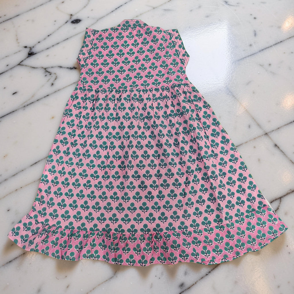 6-7 Year Amani Printed Cotton Girls Dress 38" Short Sleeves Jalabiya 25812-1399 JP