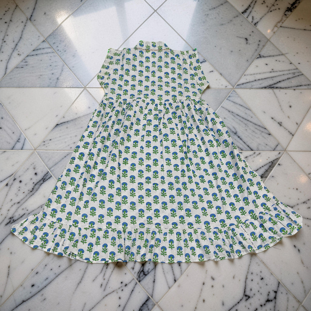 6-7 Year Amani Printed Cotton Girls Dress 38" Short Sleeves Jalabiya 25815-1399 JP