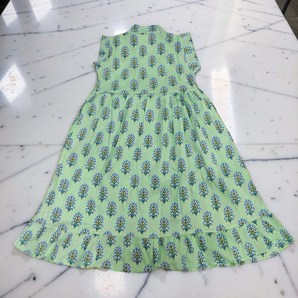6-7 Year Amani Printed Cotton Girls Dress 38" Short Sleeves Jalabiya 25819-1399 JP