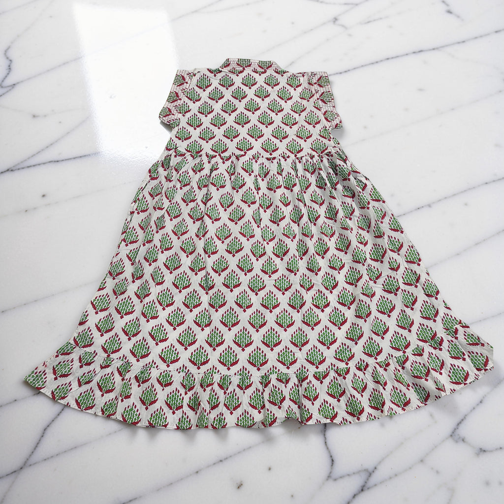 6-7 Year Amani Printed Cotton Girls Dress 38" Short Sleeves Jalabiya 25822-1399 JP