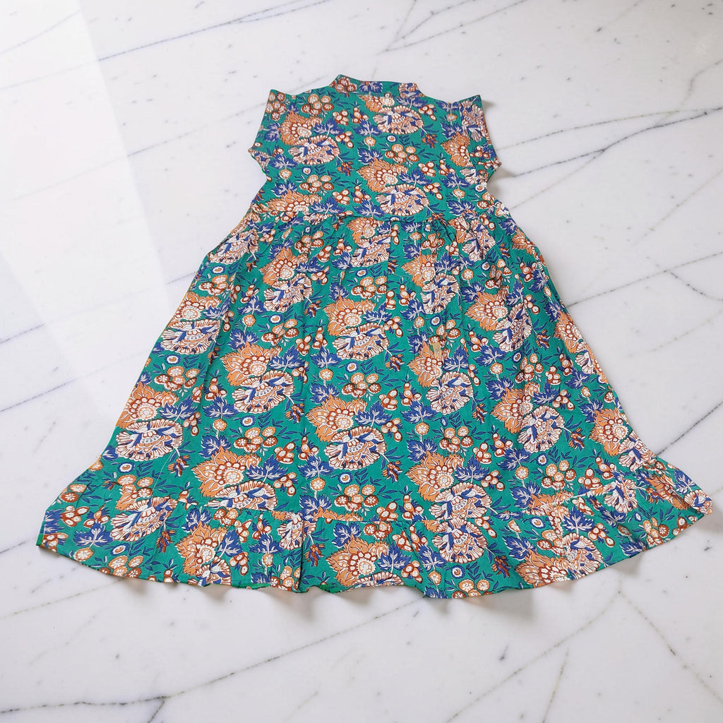 6-7 Year Amani Printed Cotton Girls Dress 38" Short Sleeves Jalabiya 25824-1399 JP