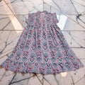 6-7 Year Amani Printed Cotton Girls Dress 38" Short Sleeves Jalabiya 25826-1399 JP