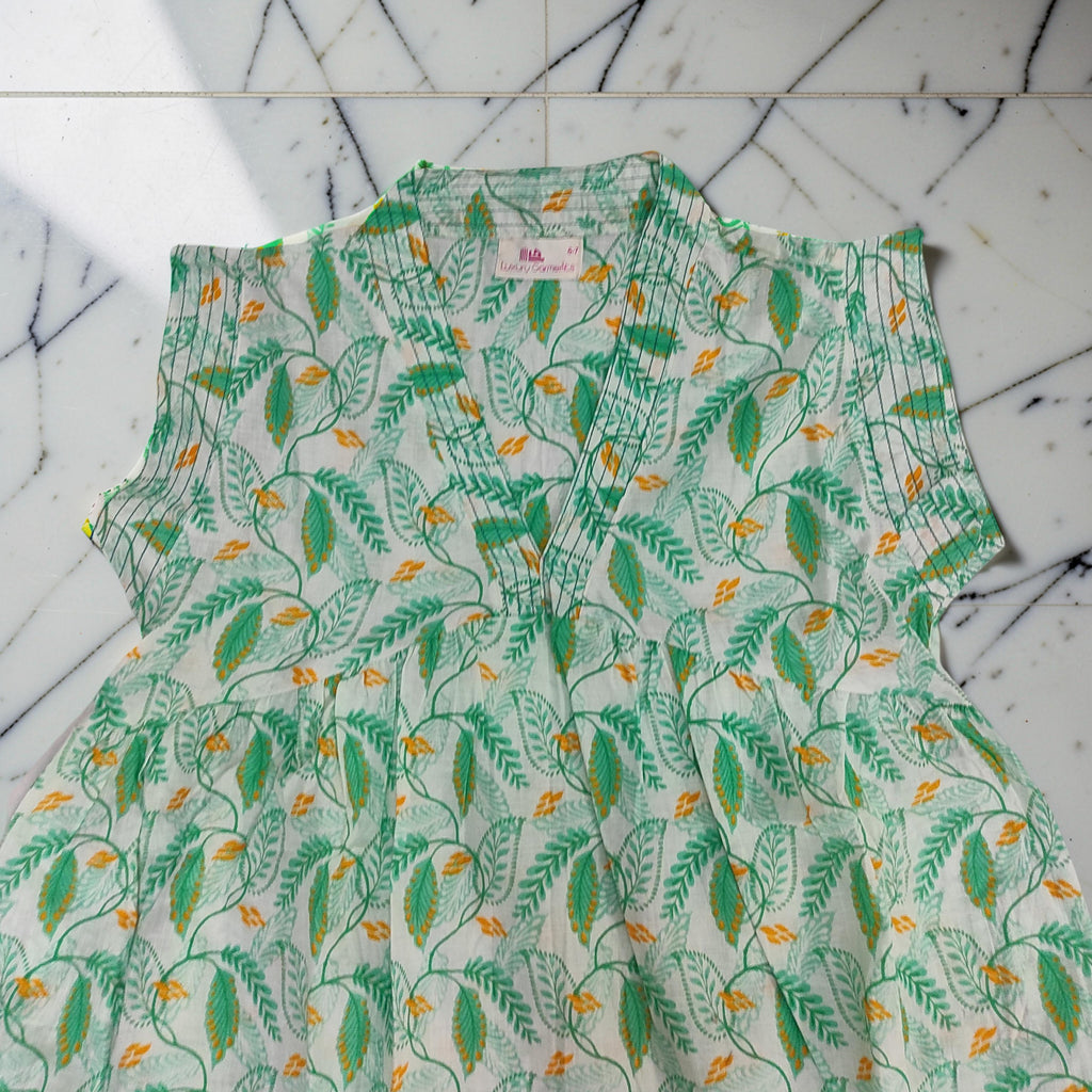 6-7 Year Amani Printed Cotton Girls Dress 38" Short Sleeves Jalabiya 25827-1399 JP