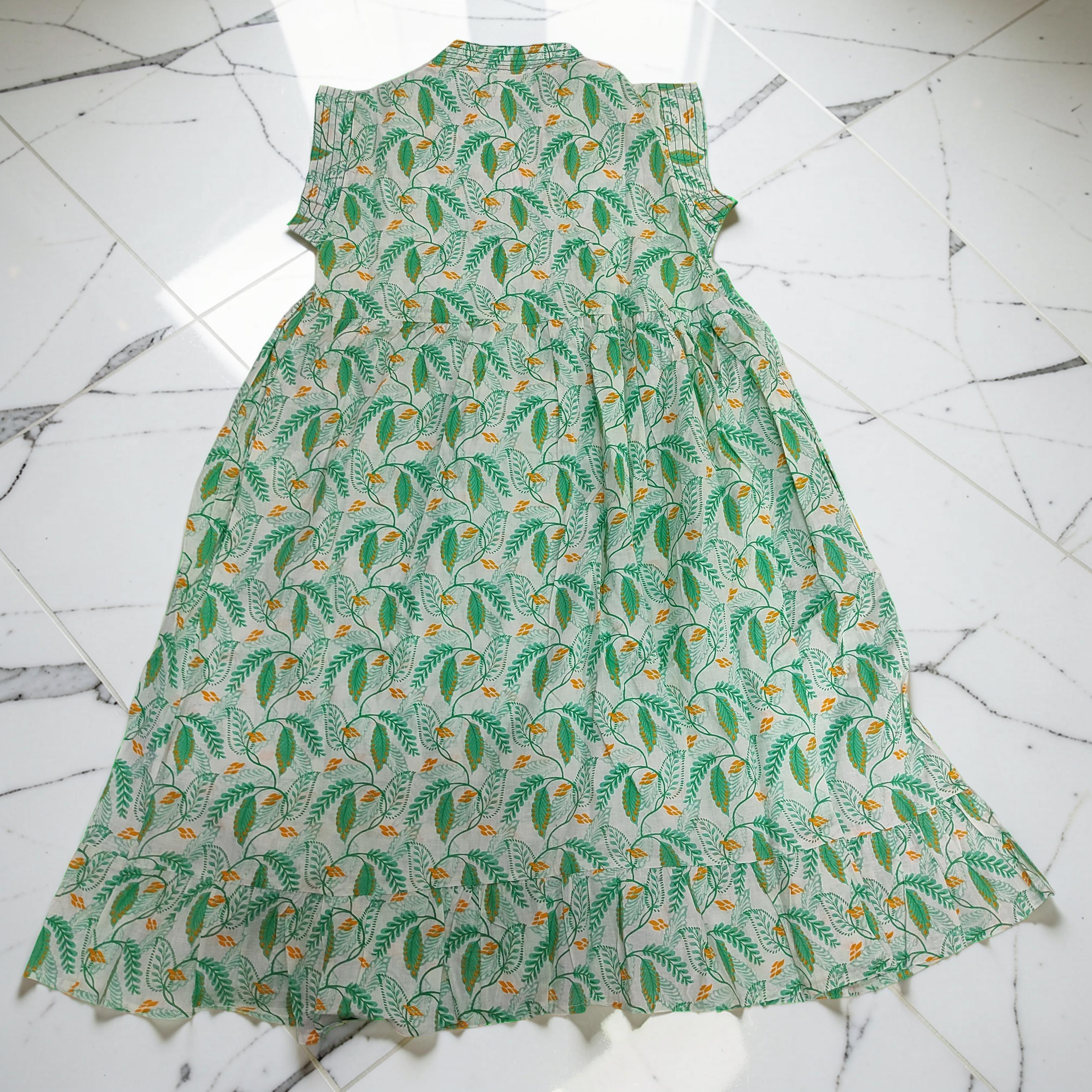 6-7 Year Amani Printed Cotton Girls Dress 38" Short Sleeves Jalabiya 25827-1399 JP