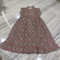 6-7 Year Amani Printed Cotton Girls Dress 38" Short Sleeves Jalabiya 25832-1399 JP