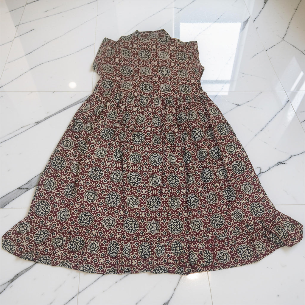 6-7 Year Amani Printed Cotton Girls Dress 38" Short Sleeves Jalabiya 25832-1399 JP
