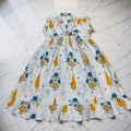 6-7 Year Amani Printed Cotton Girls Dress 38" Short Sleeves Jalabiya 25833-1375 JP