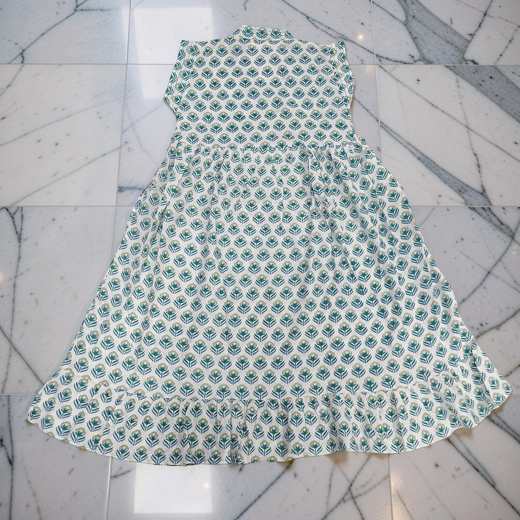 6-7 Year Amani Printed Cotton Girls Dress 38" Short Sleeves Jalabiya 25836-1399 JP