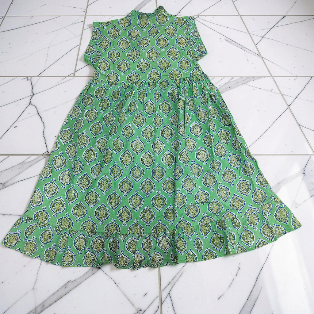 6-7 Year Amani Printed Cotton Girls Dress 38" Short Sleeves Jalabiya 25837-1399 JP