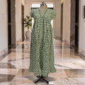XS/S  Amani Printed Cotton Dress 54" Short Sleeves Jalabiya 25840-1399 JP