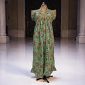 L-XL Amani Printed Cotton Dress 57" Short Sleeves Jalabiya 25846-1371 JP