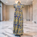 XS-S Amani Printed Cotton Dress 54" Short Sleeves Jalabiya 25856-1372 JP