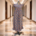 XS-S Amani Printed Cotton Dress 54" Short Sleeves Jalabiya 25860-1372 JP