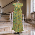 XS-S Amani Printed Cotton Dress 54" Short Sleeves Jalabiya 25861-1372 JP