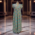 L/XL  Amani Printed Cotton Dress 57" Short Sleeves Jalabiya 25883-1375 JP