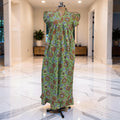 S-M Amani Printed Cotton Dress 57" Short Sleeves Jalabiya 25885-1373 JP