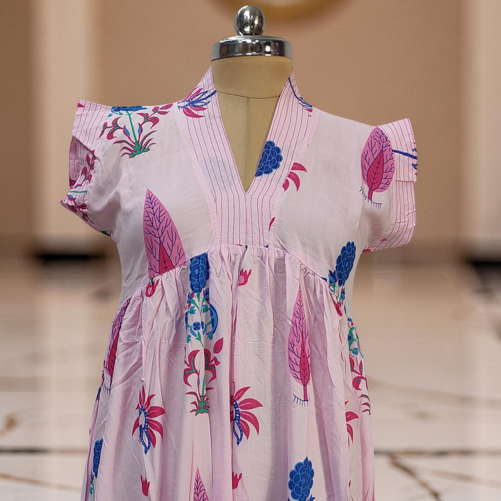 XS-S Amani Printed Rayon Dress 54" Short Sleeves Jalabiya 25888-1374 JP