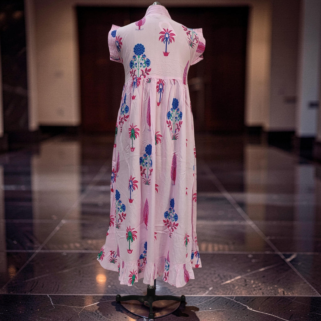 XS-S Amani Printed Rayon Dress 54" Short Sleeves Jalabiya 25888-1374 JP