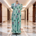 XS/S  Amani Printed Rayon Dress 54" Short Sleeves Jalabiya 25891-1374 JP