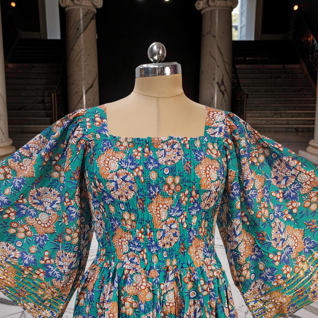 2XL/3XL Elzina Printed Cotton Dress 57" Long Jalabiya 26024-1377 JP