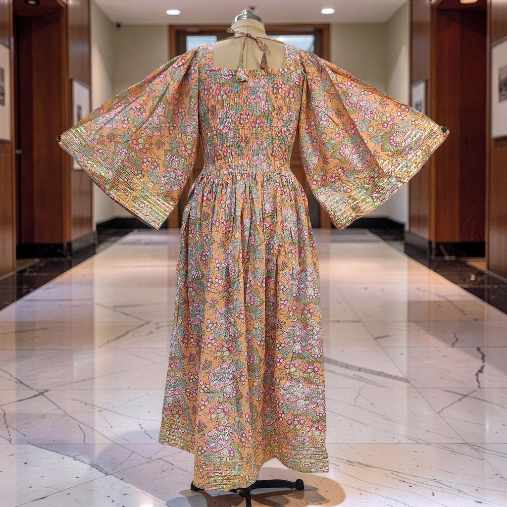 S/M Elzina Printed Cotton Dress 57" Long Jalabiya 26029-1379 JP