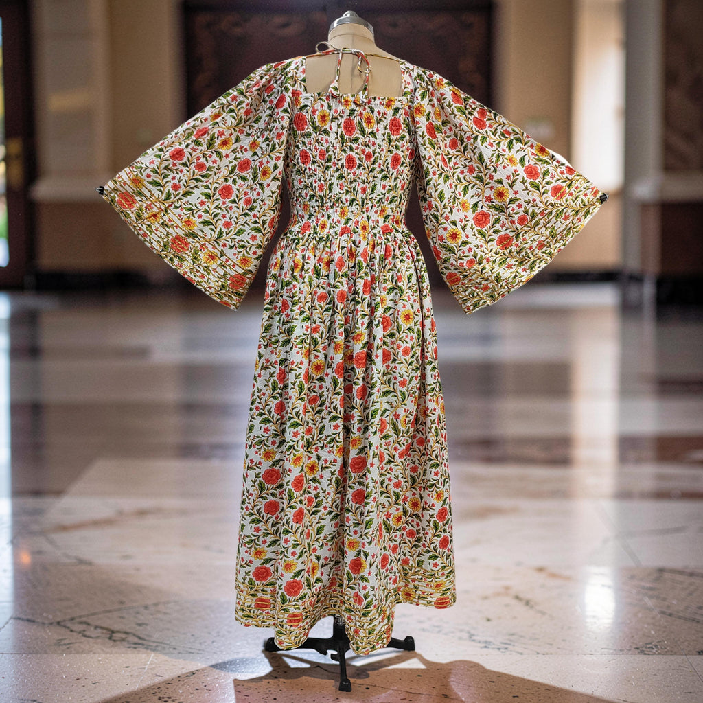 XS/S Elzina Printed Cotton Dress 54" Long Jalabiya 26031-1380 JP
