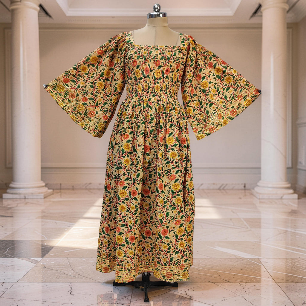 L/XL Elzina Printed Cotton Dress 57" Long Jalabiya 26037-1381 JP