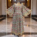 2XL/3XL Elzina Printed Cotton Dress 57" Long Jalabiya 26042-1383 JP