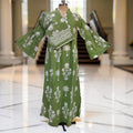 2XL-3XL Reya Printed Cotton Dress 57" Long Jalabiya With Sheila 26046-1384 JP