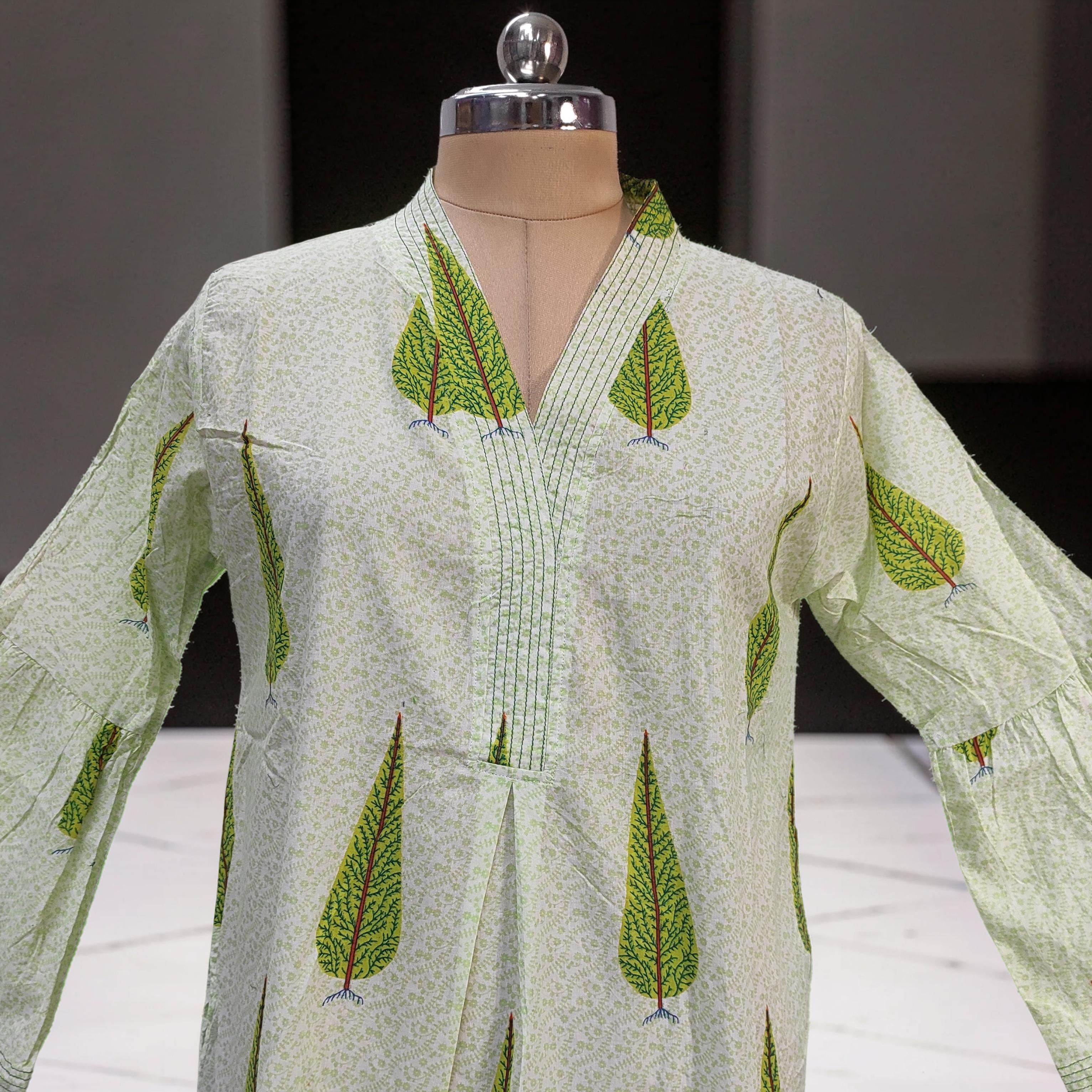 L-XL Reya Printed Cotton Dress 57" Long Jalabiya 26050-1384 JP