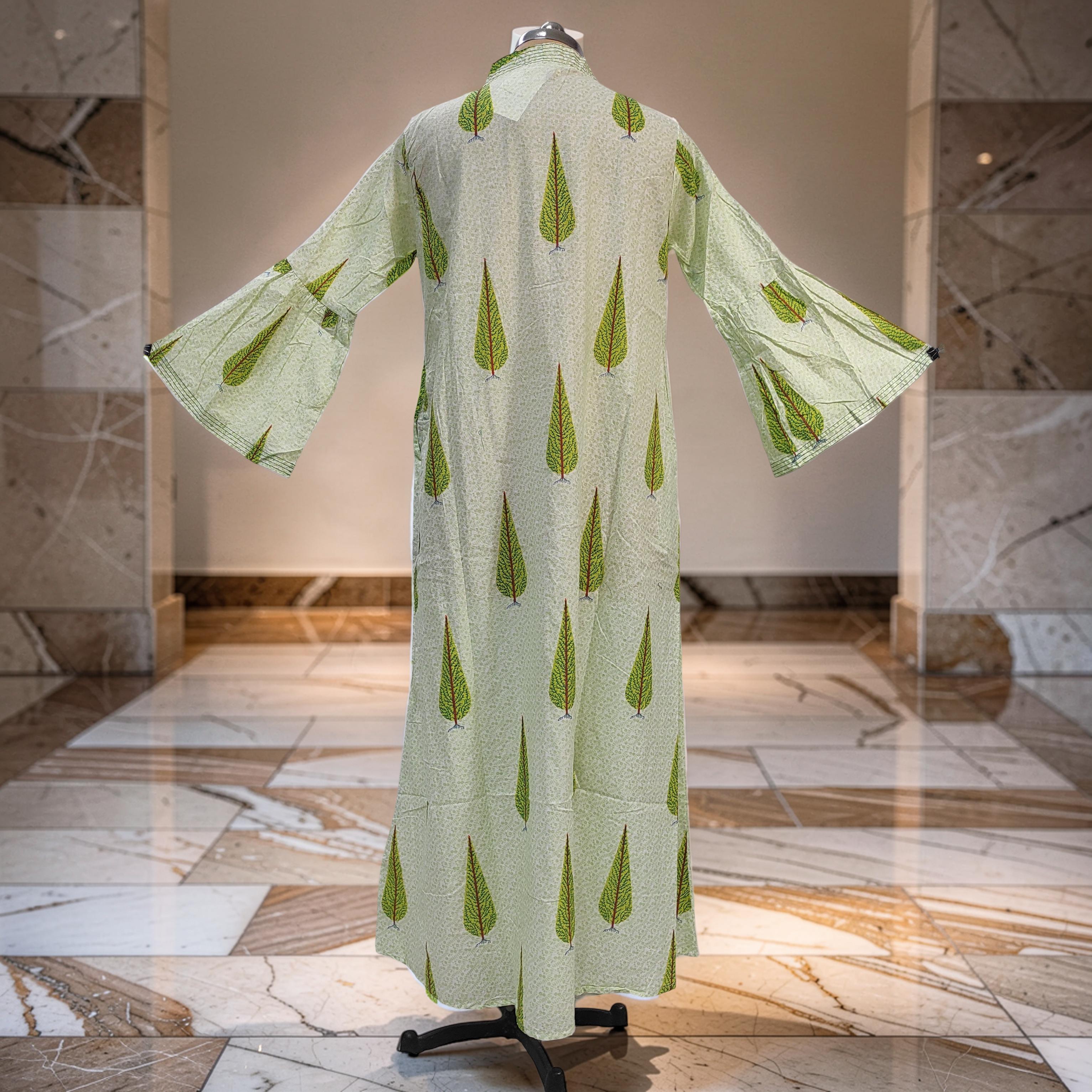 2XL-3XL Reya Printed Cotton Dress 57" Long Jalabiya 26051-1385 JP