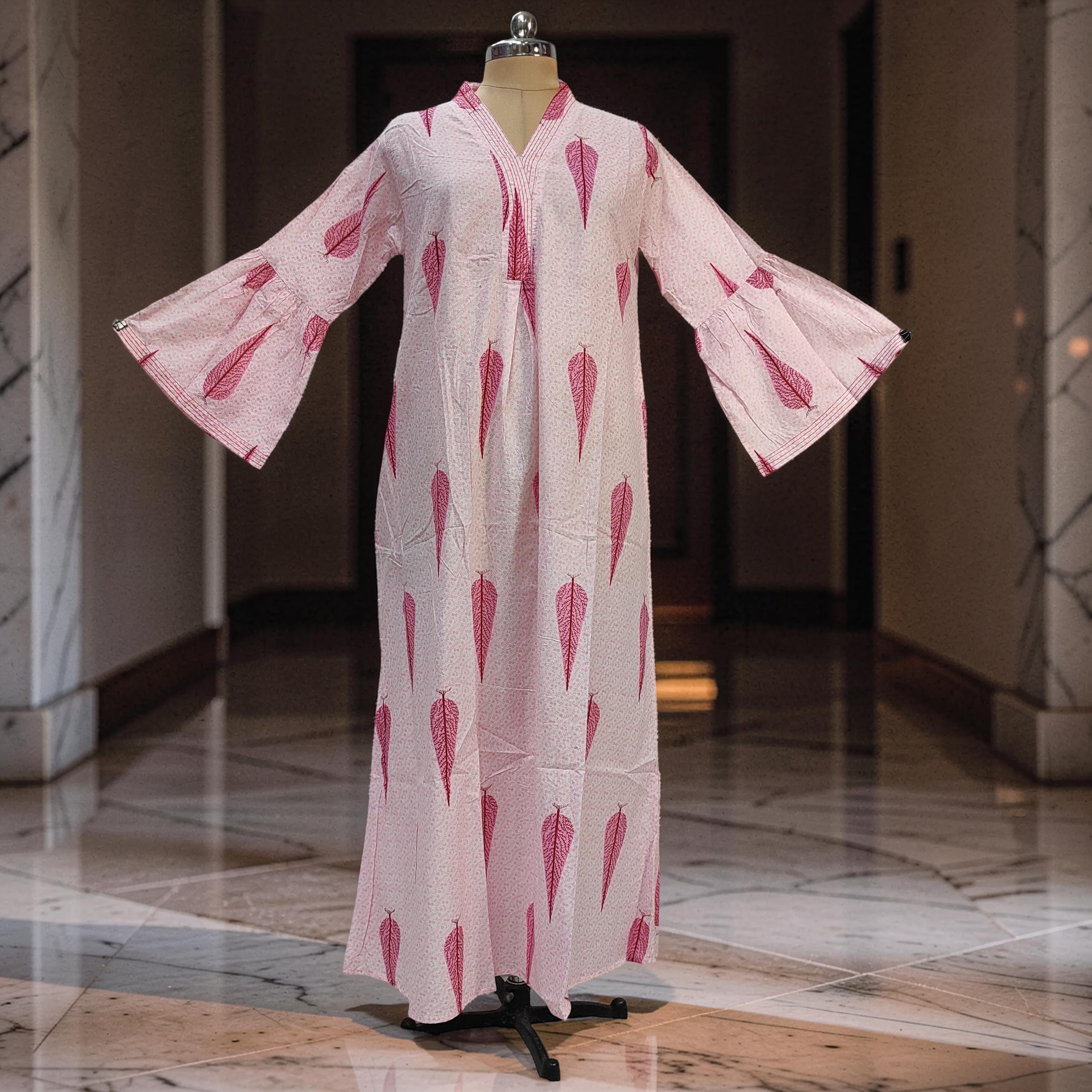 2XL-3XL Reya Printed Cotton Dress 57" Long Jalabiya With Sheila 26053-1385 JP