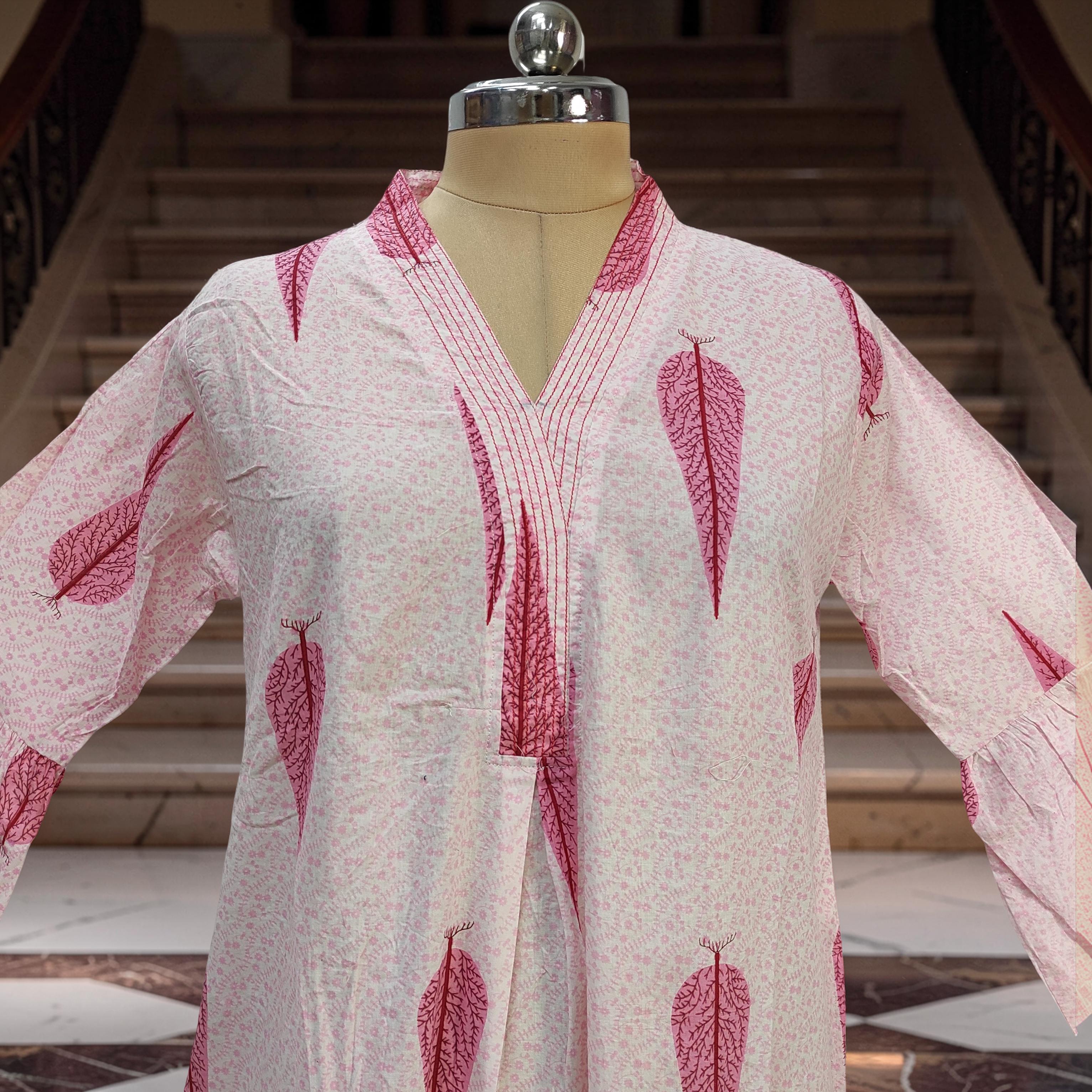 2XL-3XL Reya Printed Cotton Dress 57" Long Jalabiya With Sheila 26053-1385 JP